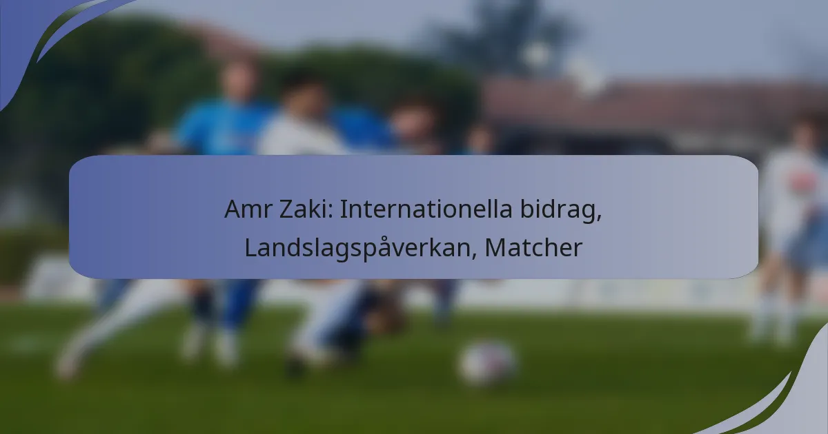 Amr Zaki: Internationella bidrag, Landslagspåverkan, Matcher