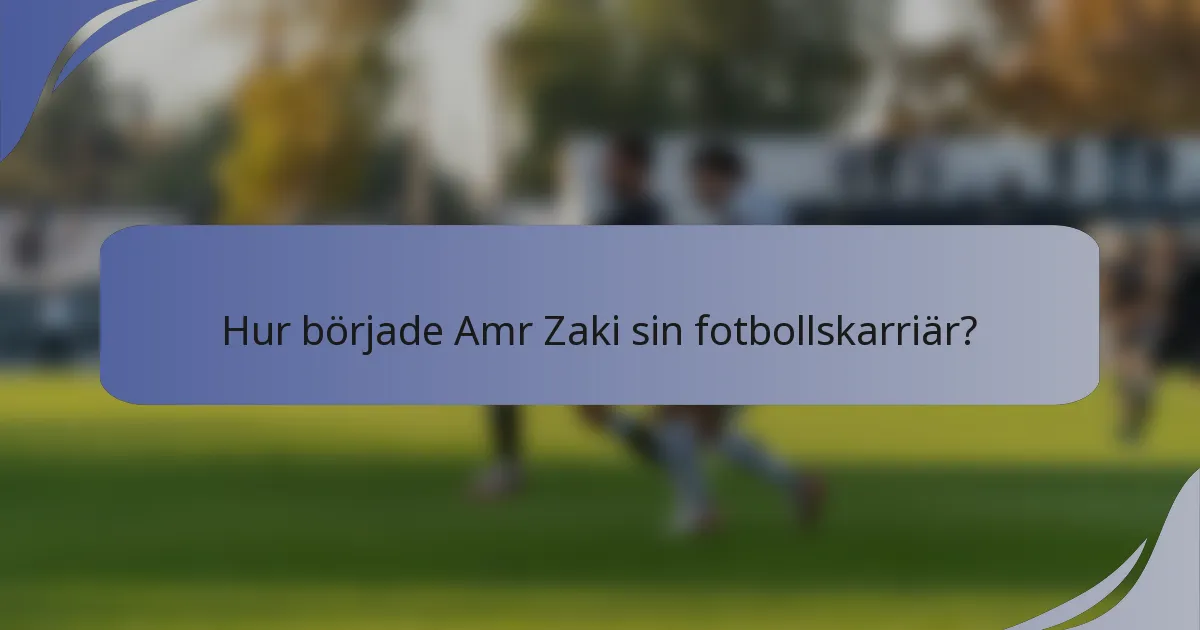 Hur började Amr Zaki sin fotbollskarriär?