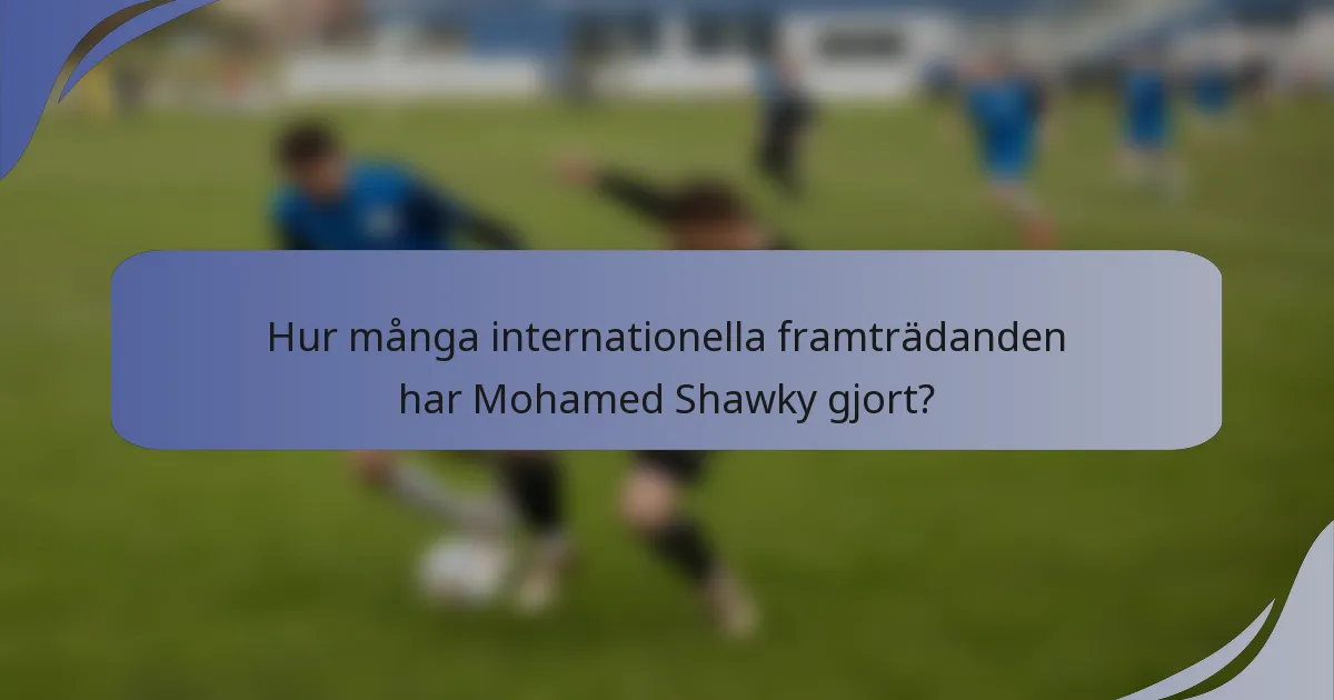 Hur många internationella framträdanden har Mohamed Shawky gjort?