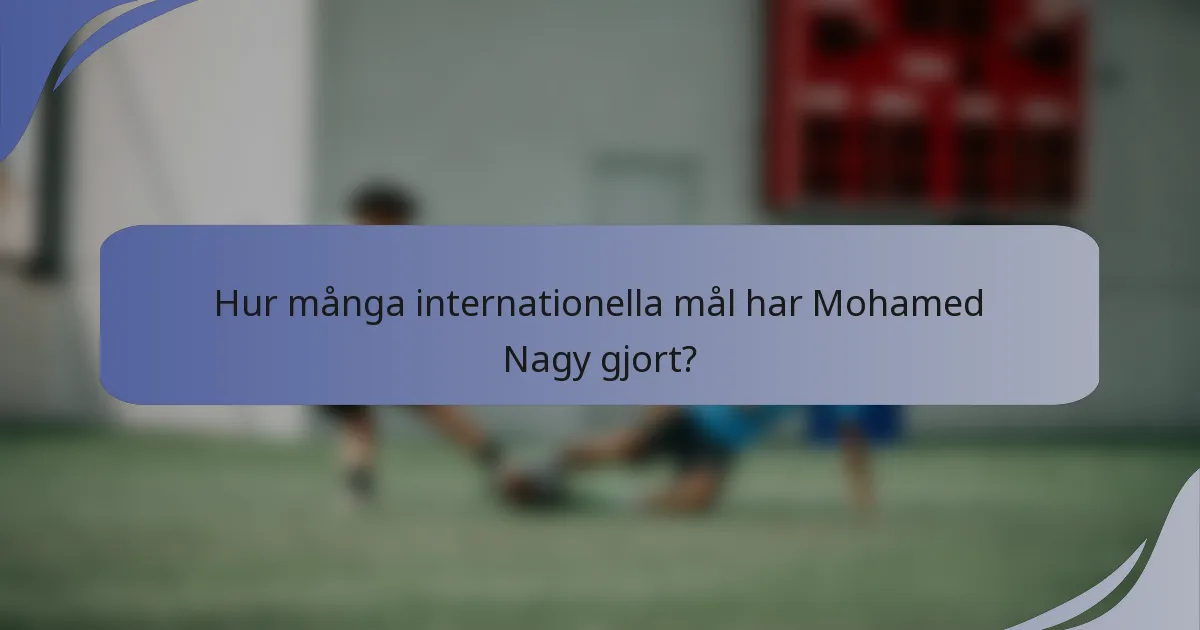 Hur många internationella mål har Mohamed Nagy gjort?