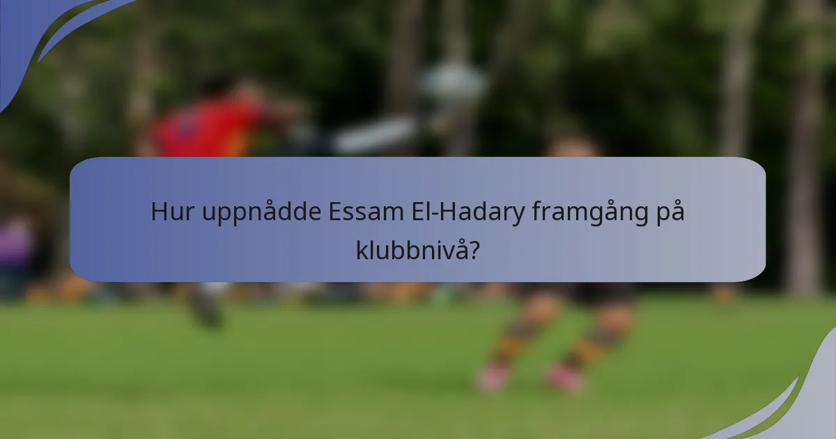 Hur uppnådde Essam El-Hadary framgång på klubbnivå?