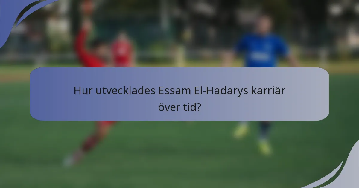 Hur utvecklades Essam El-Hadarys karriär över tid?