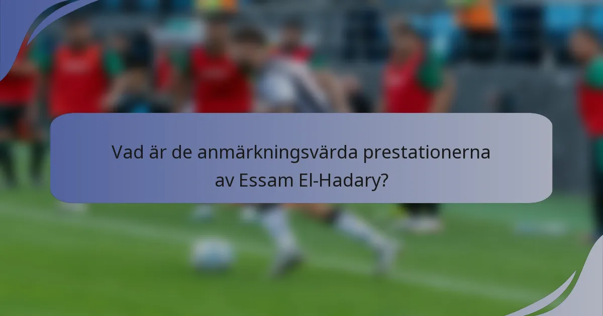 Vad är de anmärkningsvärda prestationerna av Essam El-Hadary?