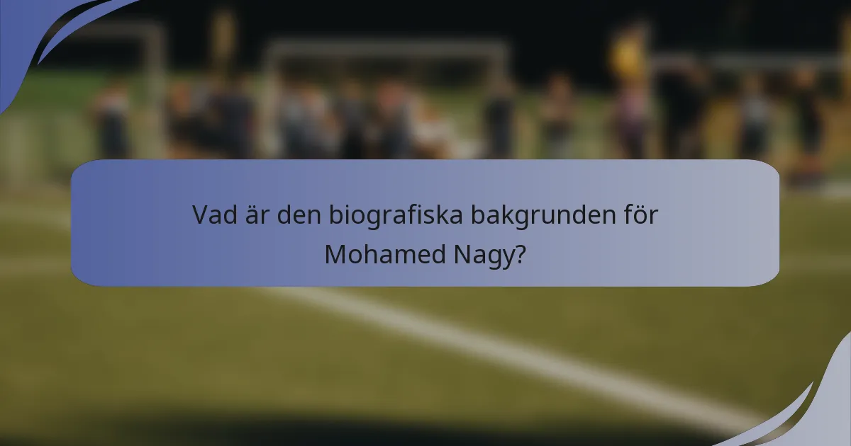 Vad är den biografiska bakgrunden för Mohamed Nagy?