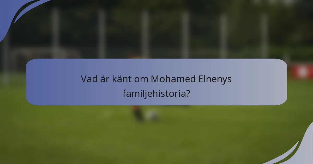 Vad är känt om Mohamed Elnenys familjehistoria?