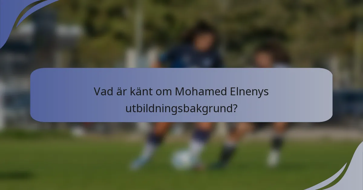 Vad är känt om Mohamed Elnenys utbildningsbakgrund?