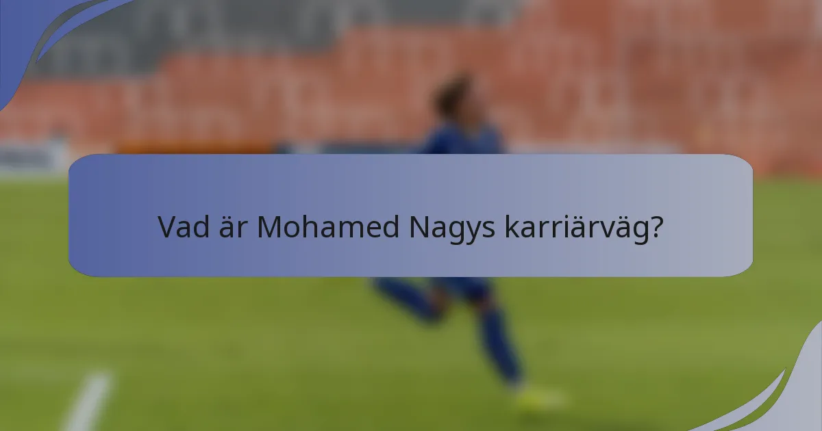 Vad är Mohamed Nagys karriärväg?