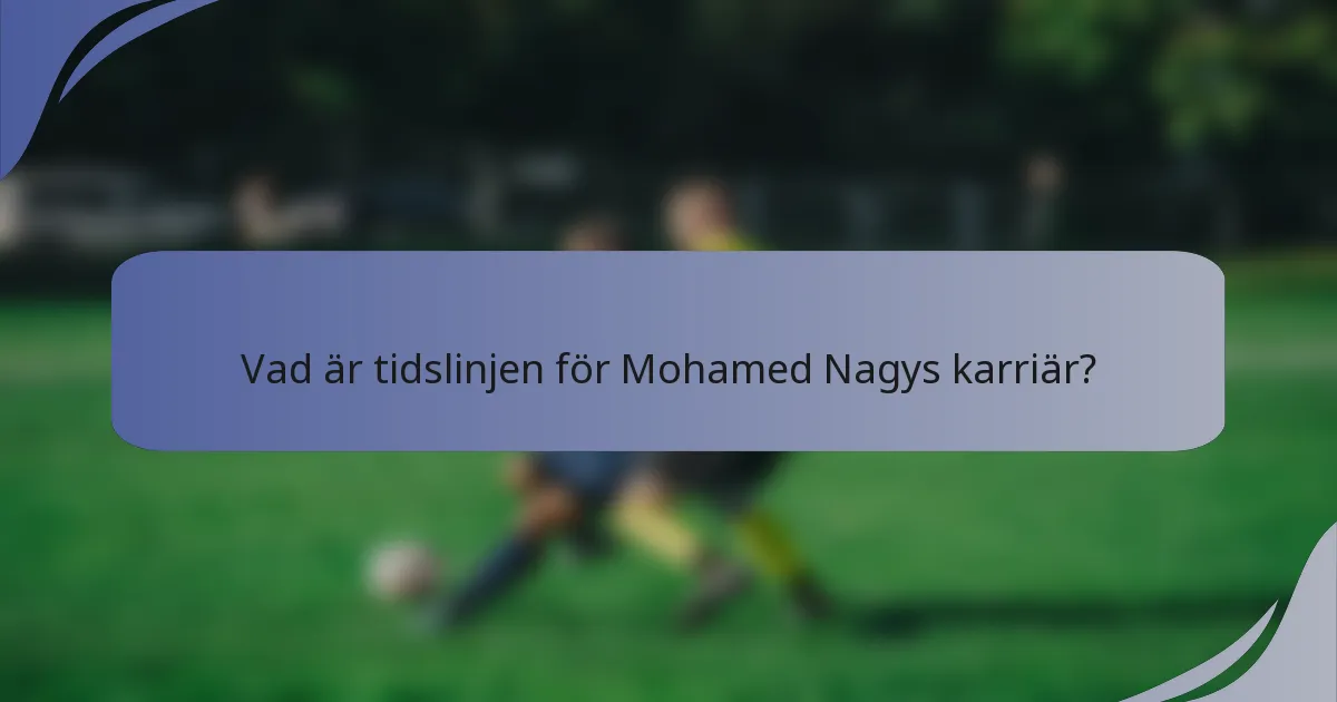 Vad är tidslinjen för Mohamed Nagys karriär?