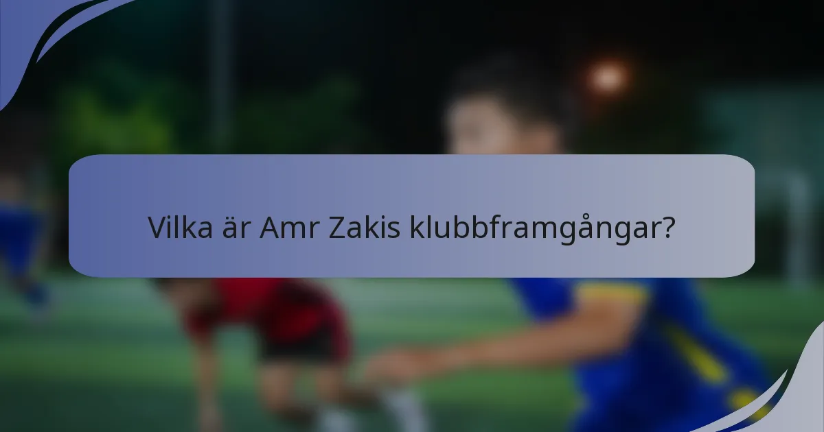 Vilka är Amr Zakis klubbframgångar?