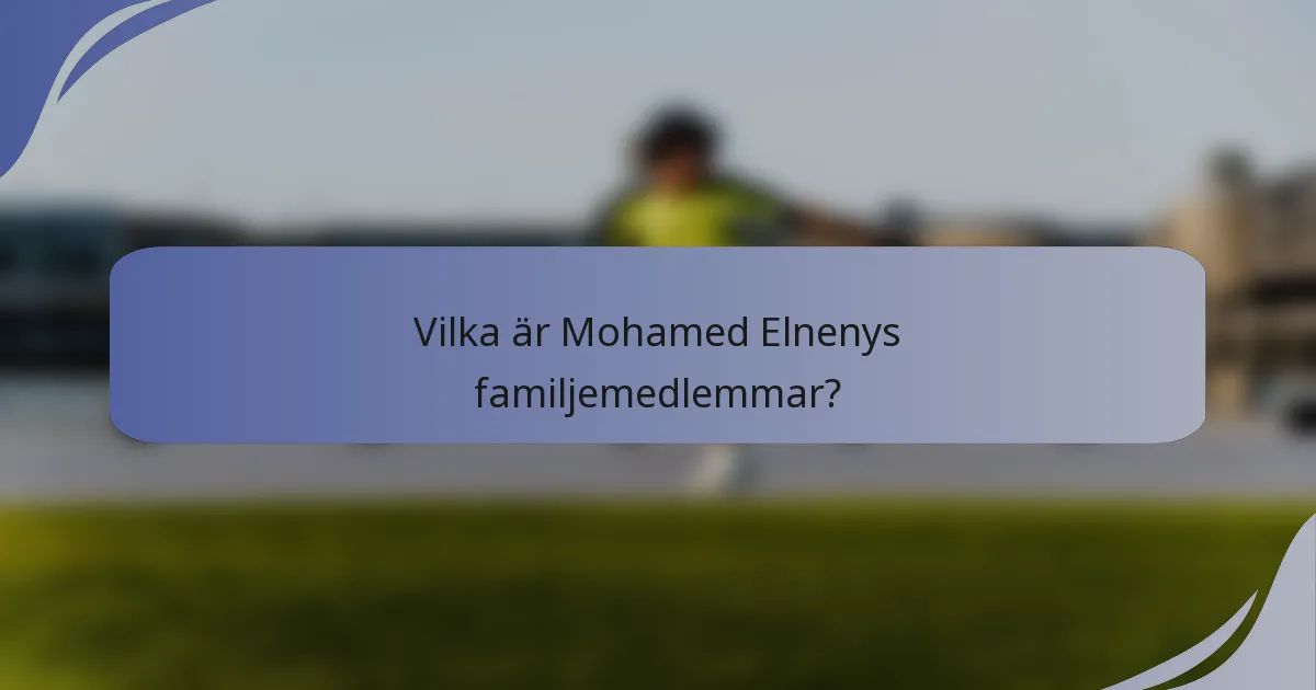 Vilka är Mohamed Elnenys familjemedlemmar?