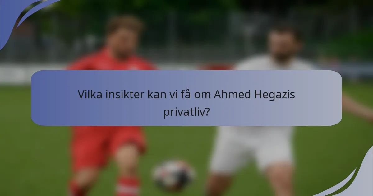 Vilka insikter kan vi få om Ahmed Hegazis privatliv?